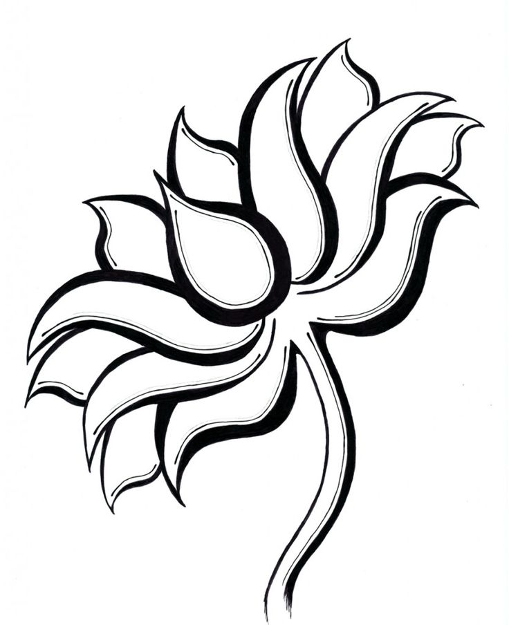 lotus flower outline clip art free - photo #41