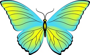 Butterfly Clipart Image - Blue and Yellow Butterfly