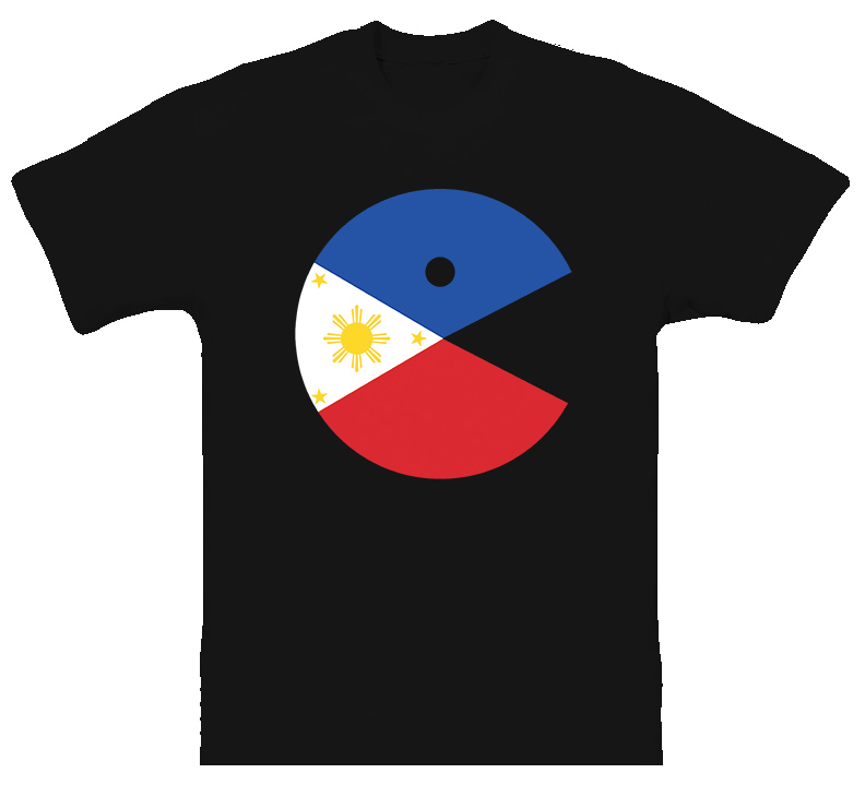 Manny Pacquiao Pac Man Philippines Flag T Shirt Black