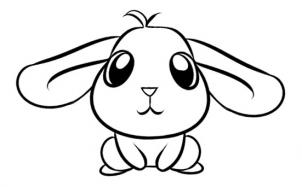 How to Draw a Simple Rabbit, Step by Step, forest animals, Animals ...