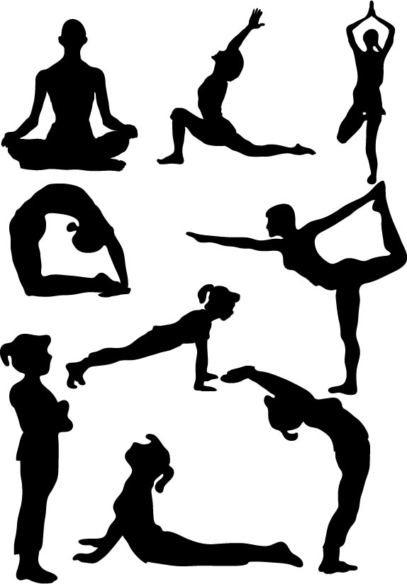 yoga clipart black and white - photo #19