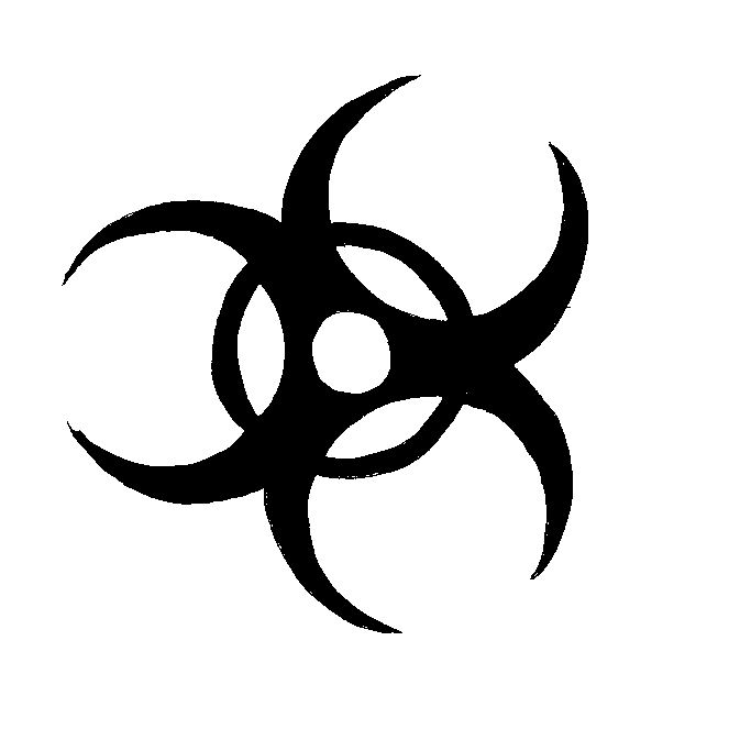 Biohazard symbol tattoo