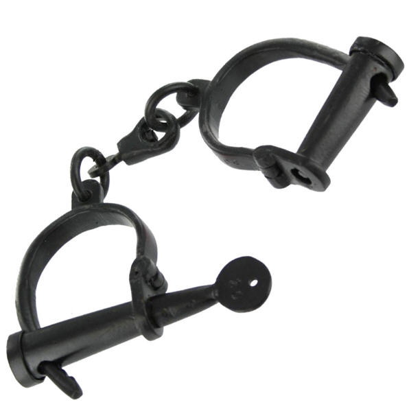Self Defense Old style Cast IronHandcuffs IN8851BK Tactical Knives ...