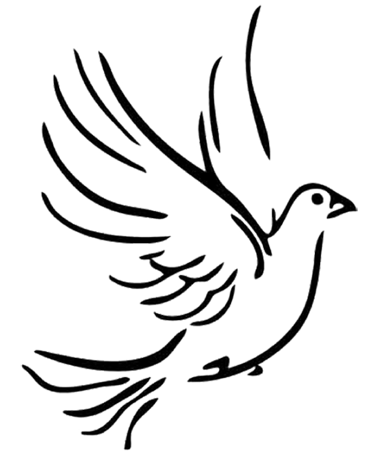 free dove clipart black and white - photo #9