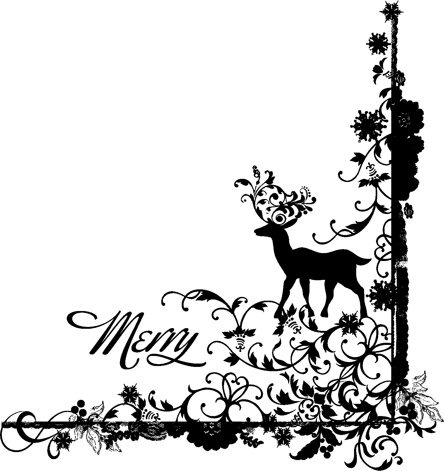 free black and white christmas clipart borders - photo #1
