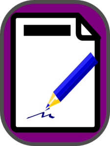 Purple Clipboard With Blue Pencil clip art - vector clip art ...