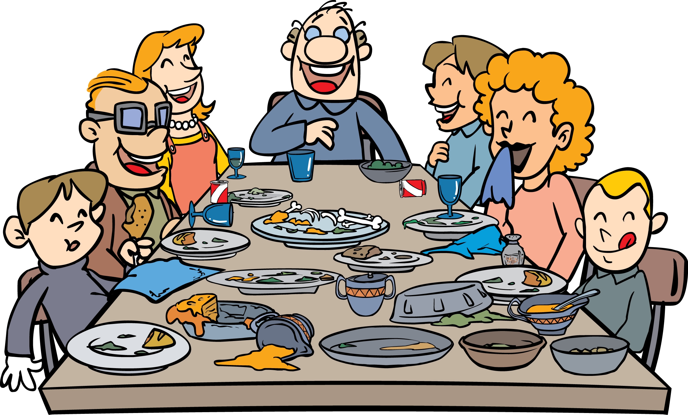 Thanksgiving family dinner clipart - ClipartFox