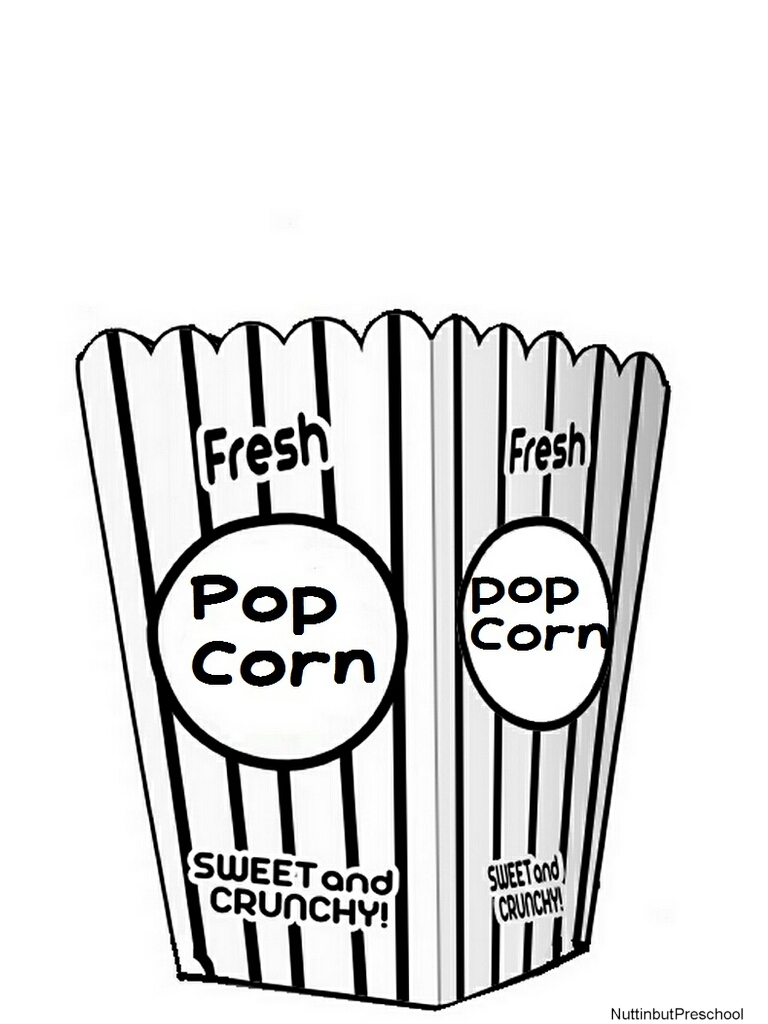 Popcorn box clipart black and white