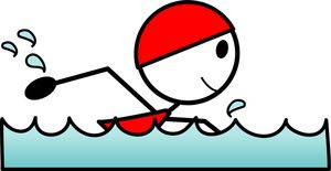 Swimmer cartoon clipart image cartoon stick figure swimming ...