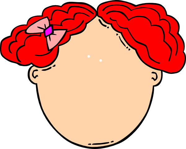 Red Hair Girl Blank Face Clip Art - vector clip art ...