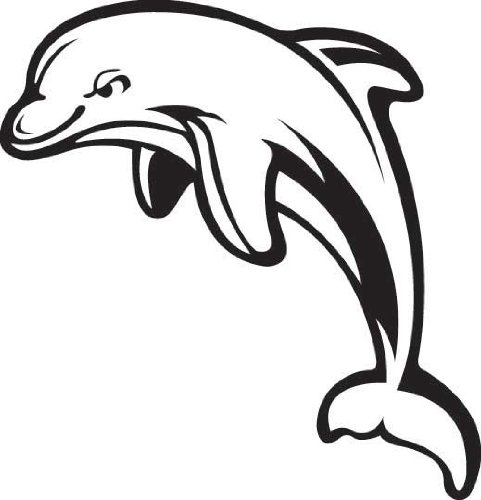 Dolphin clipart images black and white