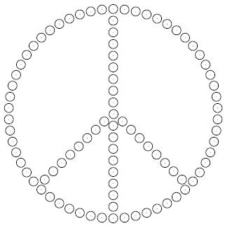 Peace Sign Rhinestone Template 4 x 4 | Peace Sign Templates