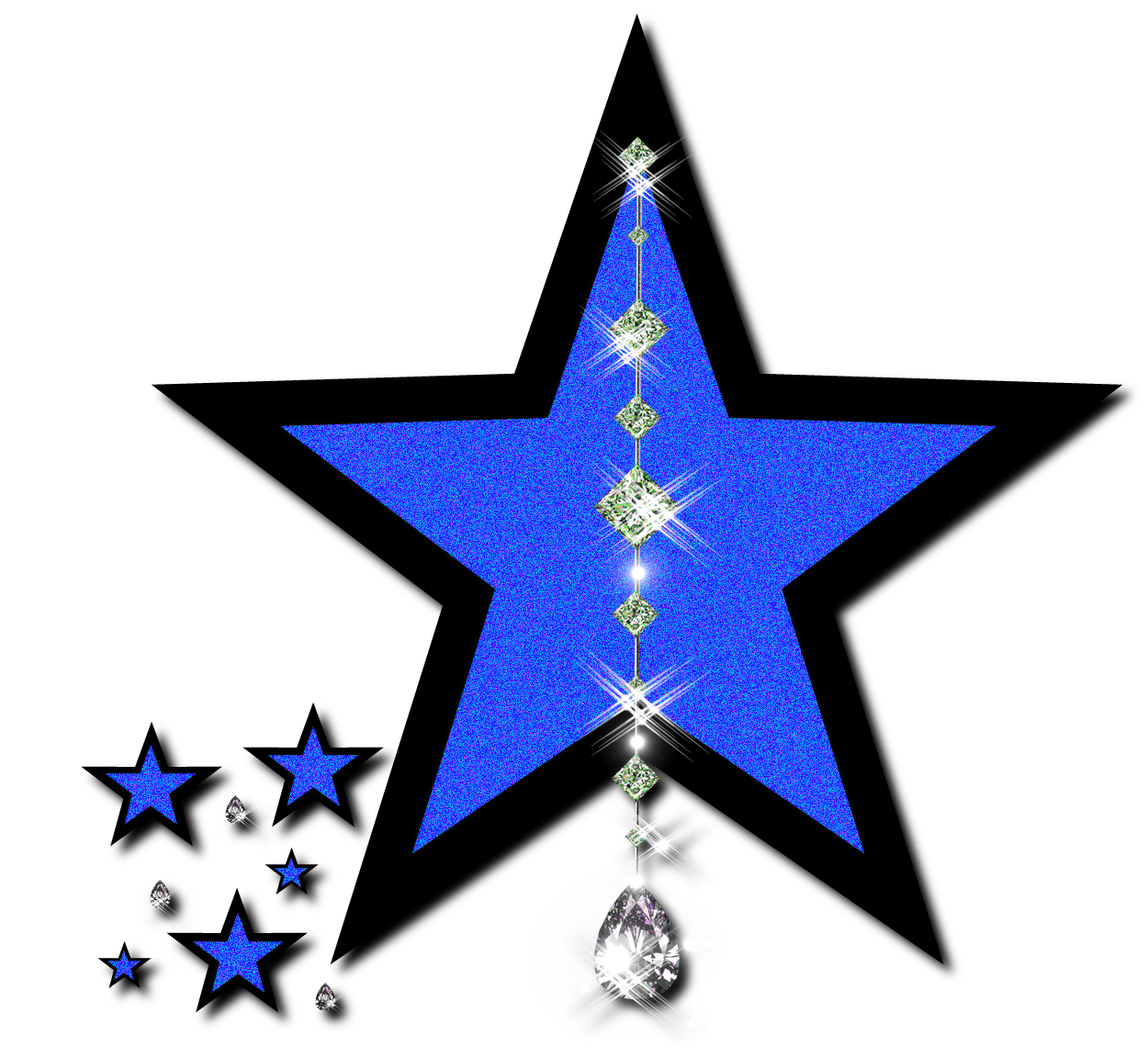 Blue And Black Star Clip Art