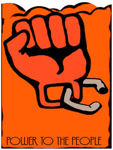 5250.Power to the people.fist with chain on wrist.POSTER.decor ...