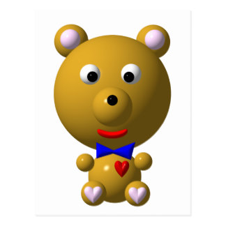 Teddy Bear With Bow Postcards | Zazzle