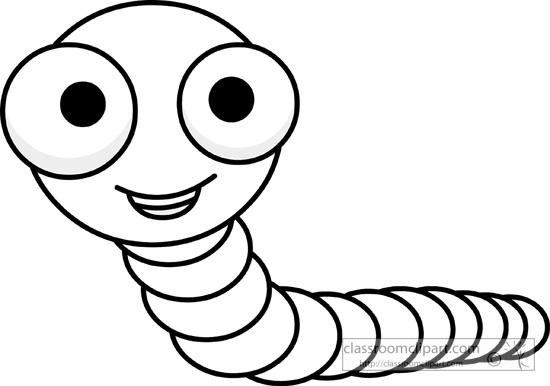 Cute worm clipart black and white