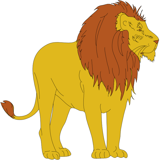 Animated roaring lion clipart