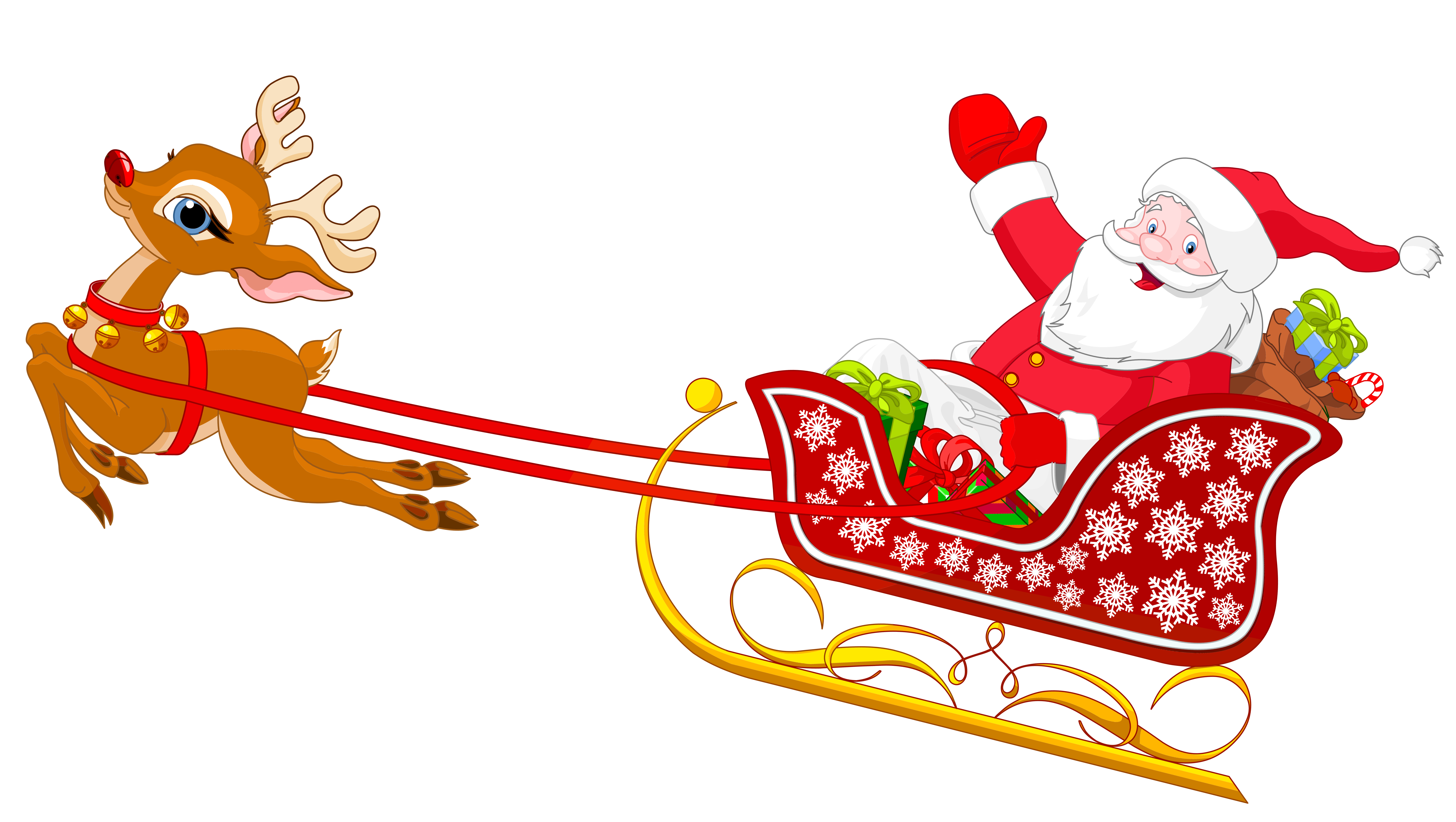 Santa With Reindeer - ClipArt Best
