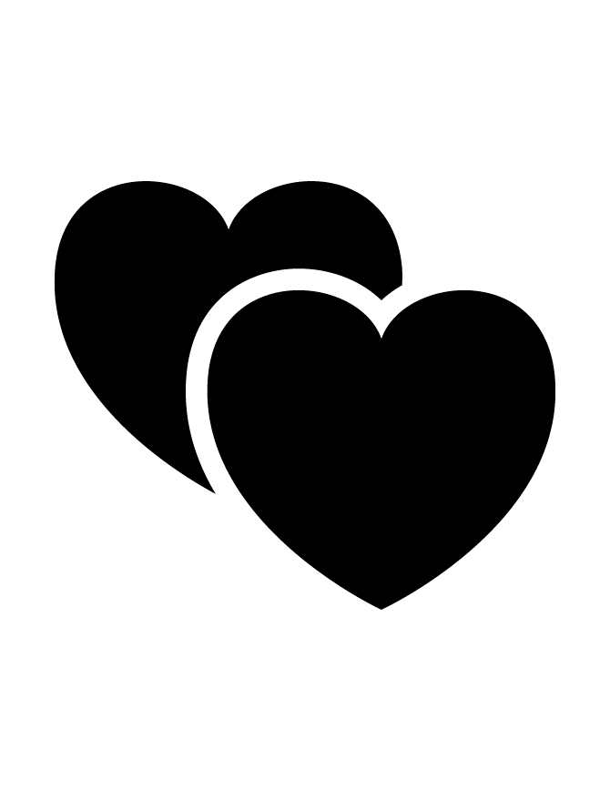 Five Hearts Silhouette | H & M Coloring Pages