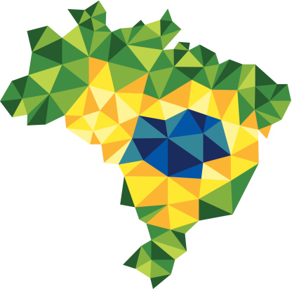 Brazilian Flag On Brazil Map Clip Art, Vector Images ...