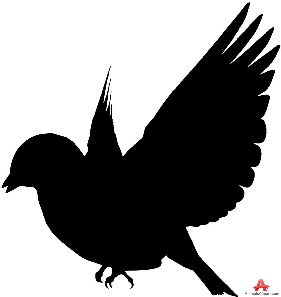 Bird Silhouette with Open Wings | Free Clipart Design Download