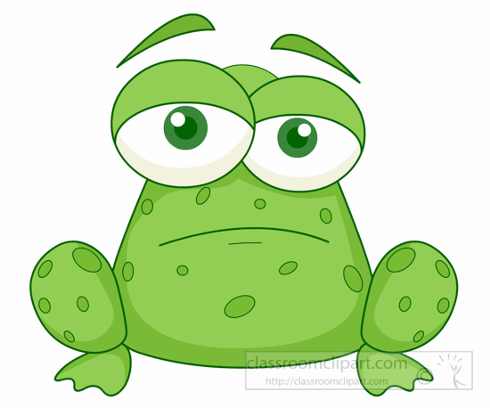 Sad frog clipart