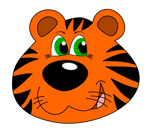 Cartoon tiger head clip art