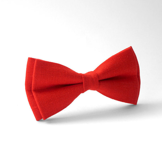 Bright Red bow tie Bowties for wedding Bridal Bow Tie by Luwrine