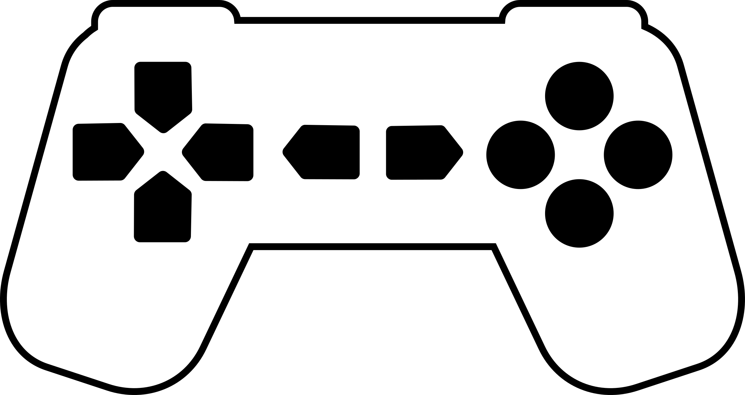 Clipart - Game Controller Outline White 2