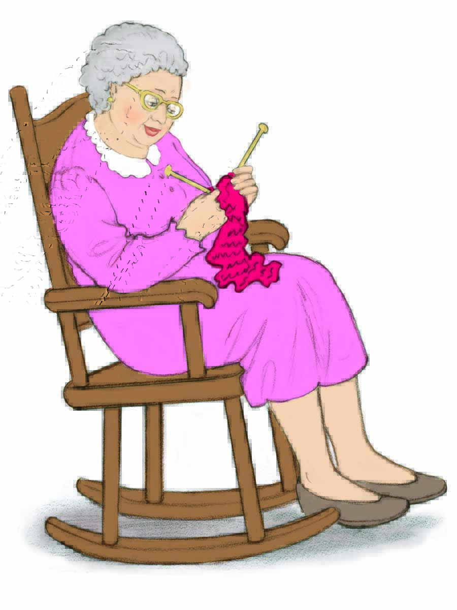 Clipart old lady in rocking chair Old lady on rocking