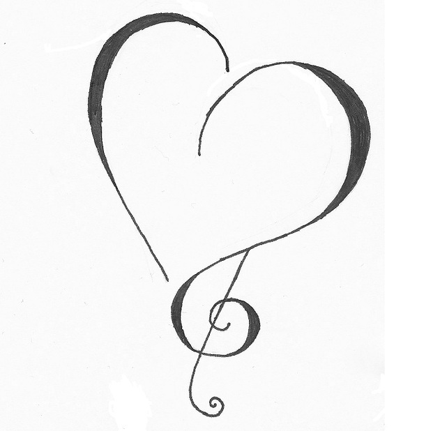 Stylized Heart And Treble Clef Clipart - Free to use Clip Art Resource