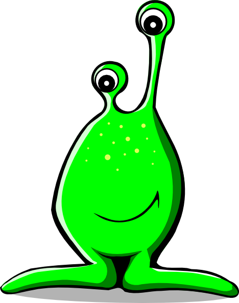 Green Comic Alien Clip Art - vector clip art online ...
