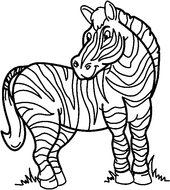 zebra without stripes coloring pages free - photo #5
