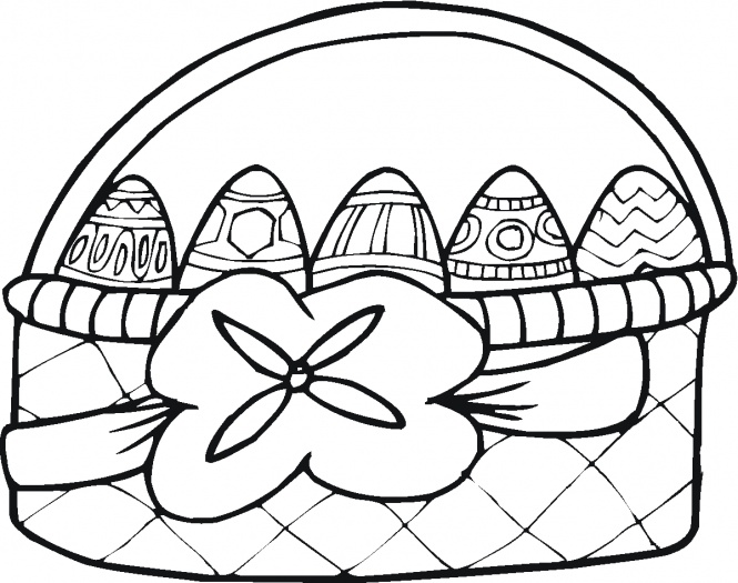 Easter basket with 5 eggs coloring page | Super Coloring - ClipArt ...