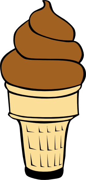 Chocolate Soft Serve Ice Cream Cone Clip Art - vector ...