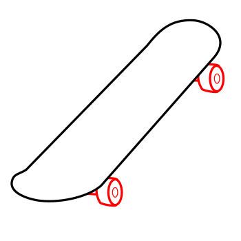 Drawing a cartoon skateboard