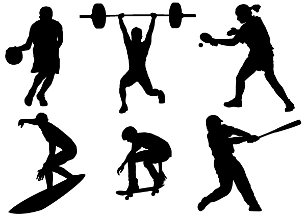 free downloadable sports silhouette clip art