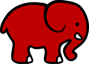 Bama Club Red Elephant Clip Art - vector clip art ...