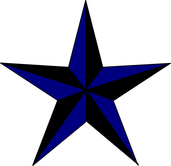 Navy Blue & Black Texas Star Clip Art - vector clip ...