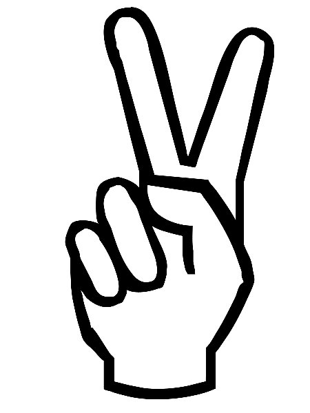 Cartoon Peace Sign Hand