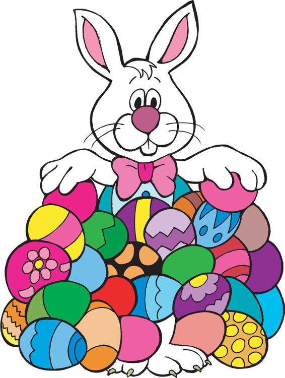 Easter Bunny Clipart Free, Easter Bunny With Eggs Clip Art |