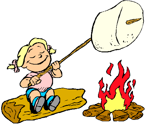 People roasting marshmallow clipart