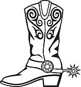 Cowboy Boots Clipart Black And White - Free ...