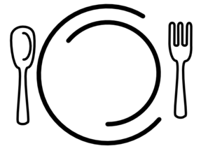 Plate Of Food Clipart Black And White - Free ...