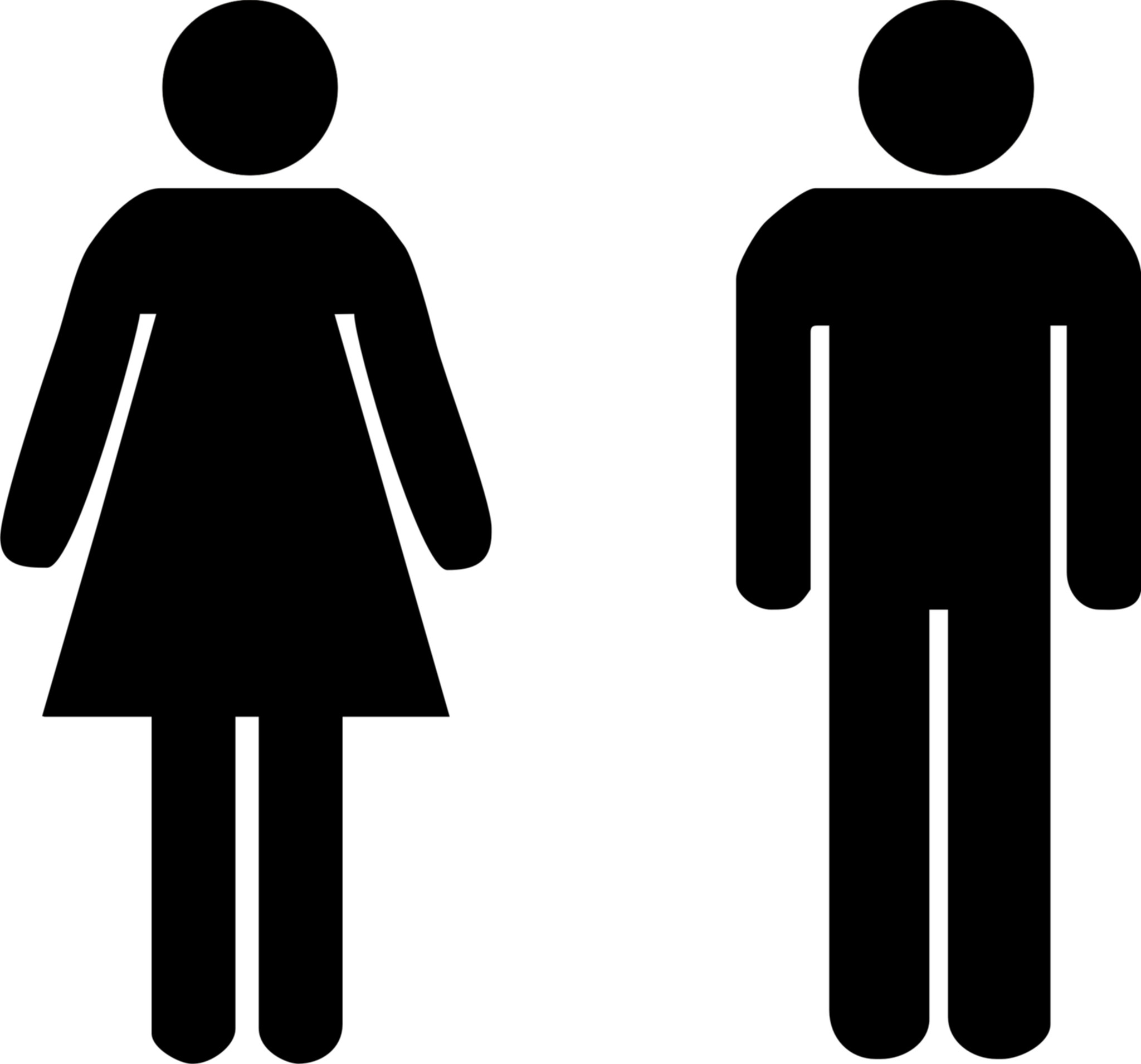 Male and Female Toilet Signs stickers, standard door decals – Wall ...
