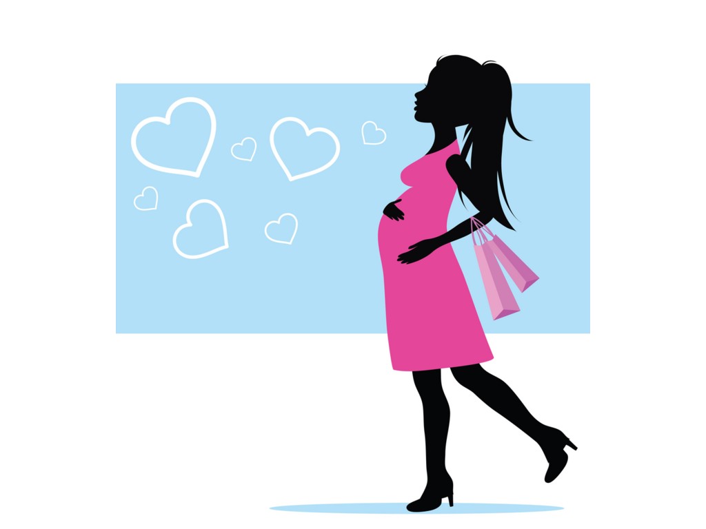 Pregnant woman clipart pink