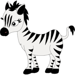 Cute baby zebra clipart transparent