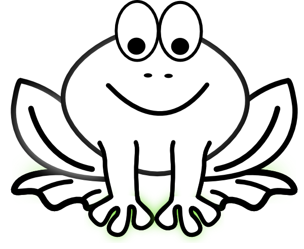 free black and white clipart frog - photo #31