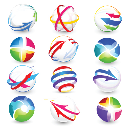 Modern 3D logos design elements vector 04 - Vector Logo free download