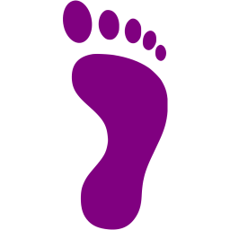 Purple right footprint icon - Free purple footprint icons